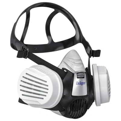 Immagine di Dräger X plore 3300 Mezza maschera polvere artigianato con filtri P3 R resistenti all&#039;acqua contro particelle fini taglia S