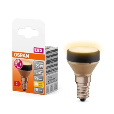 Immagine di OSRAM Flat Lamp, lampada LED ultra compatta e piatta con attacco E27, bianco caldo (2700K), economica un consumo di 3.5W, dimmerabile in 3 fasi tramite interruttore a parete, confezione da 1