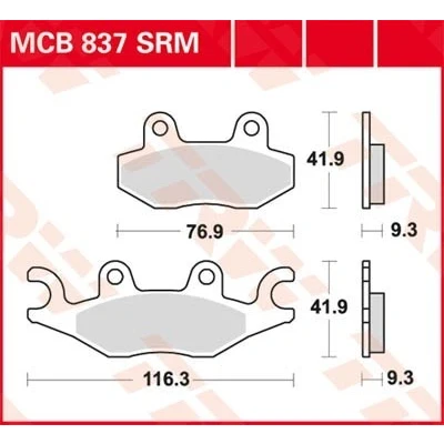 Immagine di TRW Sinter Maxi Scooter MCB837SRM Kit pastiglie freno