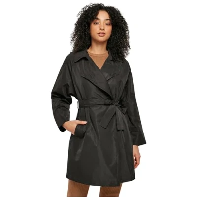 Immagine di Urban Classics Crinkle Minimal Trench, Donna, Taglia: XXL, Black