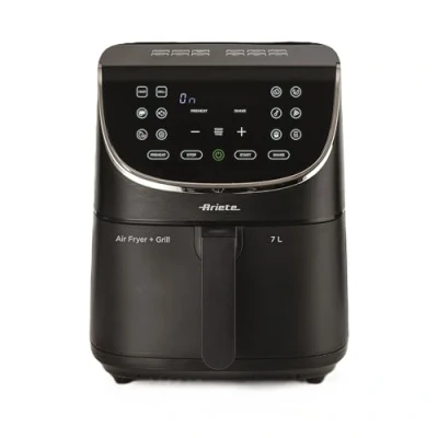 Immagine di Ariete Airy Fryer 7L 4627, Friggitrice ad Aria 7L, Timer da 60 Minuti, LCD e Touchscreen con 12 Modalità di Cottura, Funzione Max Crisp, Temperatura Massima 200 C, Capacità 2Kg, 1700W, Nero