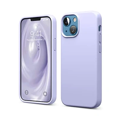 Immagine di elago Silicone Liquido Custodia Cover Compatibile con iPhone 13 Mini Case (5.4&quot;), Protettiva per Fotocamera Schermo Intero, in Morbida Microfibra Antigraffio (Viola)