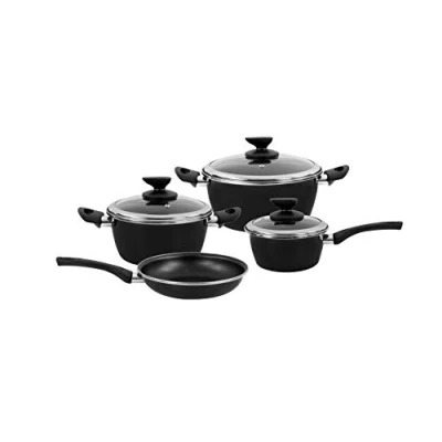 Immagine di Magefesa 01107821, Batteria da Cucina, 4 pz. + 3 coperchi, Colore: Nero, cm