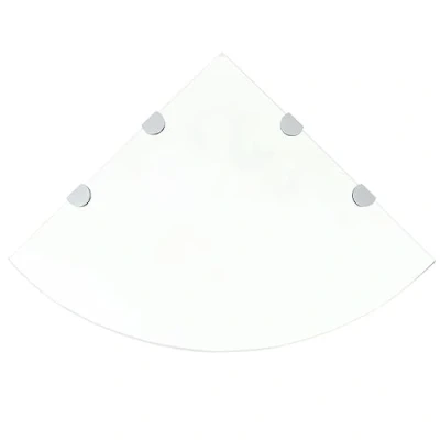 Immagine di vidaXL Ripiano Angolare Supporti Cromati in Vetro Trasparente 45x45cm Scaffale
