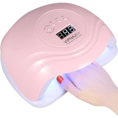 Immagine di VIPNAJI Lampada unghie LED UV Professionale,168W Fornetto Può Curare Rapidamente,Sensore Di Avvio Automatico,Timers da 10s/30s/60s/90s, LCD Display per Gel Nail Polish Light