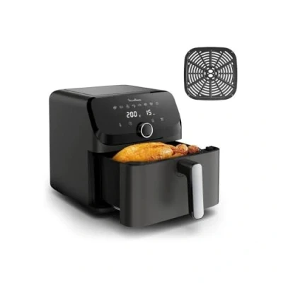Immagine di Moulinex Easy Fry Mega, Friggitrice ad Aria, Capacità Extra Large 7.5 L, Fino a 8 Persone, Programmi Preimpostati, Dimensioni Compatte, App con Ricette, Lavabile in Lavastoviglie, EZ855H, nera