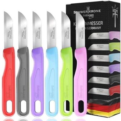 Immagine di Schwertkrone Set di 6 Coltelli da Frutta Spelucchino Solingen affilati con Lama in Acciaio Inox Affilata e Precisa per verdure