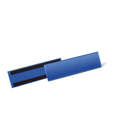 Immagine di Durable 175807 Buste con Bande Magnetiche, 1/3 A4 Orizzontale, Confezione da 50 Pezzi, Blu
