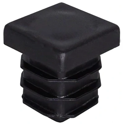 Immagine di SKIR&#039;CO tappi quadrati in plastica, 18 x mm, per tubi opachi, inserti quadrati, pali recinzioni, colore nero RAL 9005, 40 pezzi