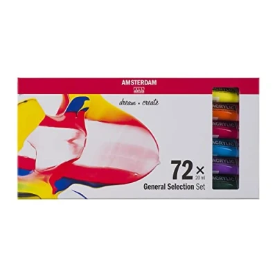 Immagine di Amsterdam Standard Series Set di Pittura Acrilica per Principianti Prova (72 x 20 ml) Colori Base