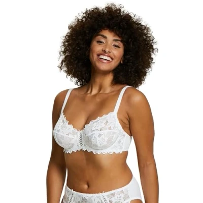 Immagine di Sans Complexe Arum Reggiseno Push up Classico in Pizzo con Ferretto Donna Bianco 5C
