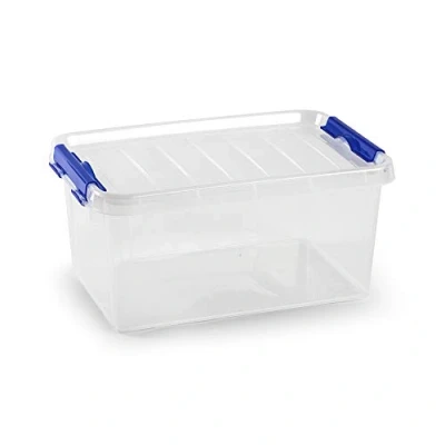 Immagine di Plastic Forte Scatola No 26 (8 L) Coperchio Senza Manico Trasparente, 22,5 x 34 15,5 cm