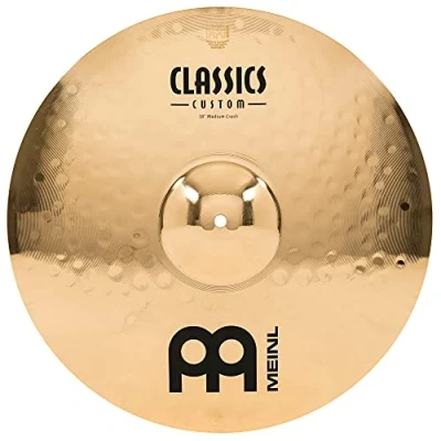 Immagine di Meinl Cymbals Classics Custom Brilliant Piatto Crash Medium 18 pollici (45,72cm) per Batteria Bronzo B12, Finitura Brillante, Prodotto in Germania (CC18MC B)