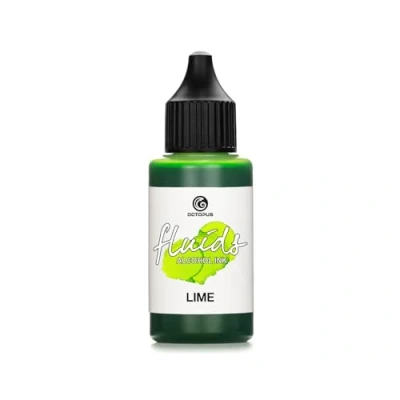 Immagine di Octopus 30ml Fluids Alcohol Ink LIME, inchiostro ad alcool per Fluid Art, argilla polimerica e Resin verde