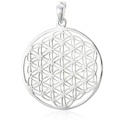 Immagine di Vinani ciondolo a forma di Fiore della vita da donna 925 vita, Mandala, piccolo, in argento sterling 925, per donna, 30 mm ALB EZ, Argento, Nessuna pietra preziosa