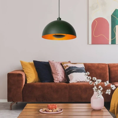 Immagine di Lucide Lampada a sospensione Siemon acciaio, Ø40cm, verde