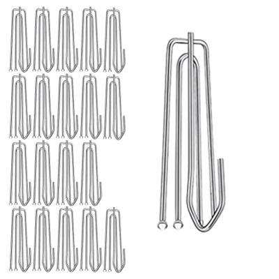Immagine di Lokatall Confezione da 20 ganci per tende, in acciaio inox, con 4 punte a clip, profondi e resistenti, tende appendere