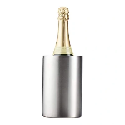 Immagine di Relaxdays Cestello Ghiaccio in Acciaio, Doppia Parete, Isolamento, per Bottiglie di Vino &amp; Spumante da Ø 10 cm, Argento, Inox