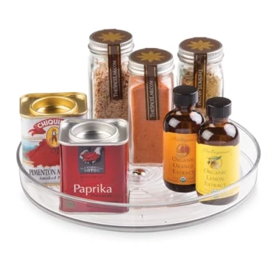 Immagine di iDesign Organizer cucina, Piccolo portaspezie girevole in plastica priva di BPA, Porta spezie ideale anche per conserve e altri utensili, trasparente