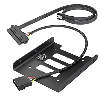 Immagine di KabelDirekt Telaio di montaggio e cavo elettrico (22 Pin SATA su 4 Molex dati 3 6 Gbit/s 8x vite, per il collegamento dischi rigidi da 2,5)