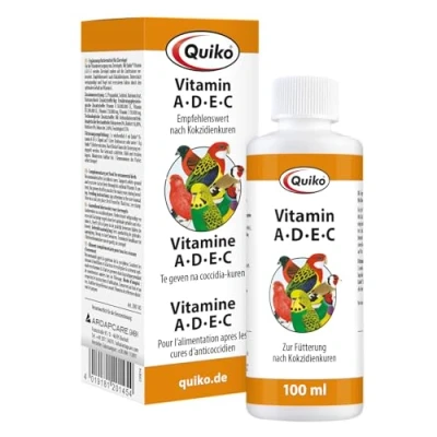 Immagine di Quiko Vitamina ADEC 100 ml Per l&#039;apporto di vitamine uccelli da compagnia, piccioni corsa e polli dopo la cura della coccidia adatto in situazioni stress