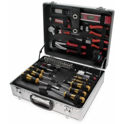 Immagine di Kraftmann 2204 Set di Attrezzi in Valigetta Alluminio, 129 Pezzi, Colore:, Size