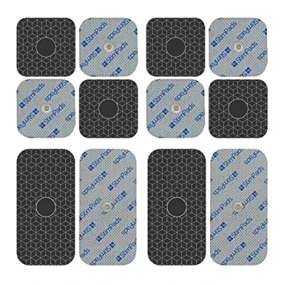 Immagine di Stimpads Elettrodi Professionali Argento Compatibili con i dispositivi Compex Confezione da 12 Pezzi Singolo 3,75mm Easy Snap Conduttività Eccellente Dispositivo Medico Certificato