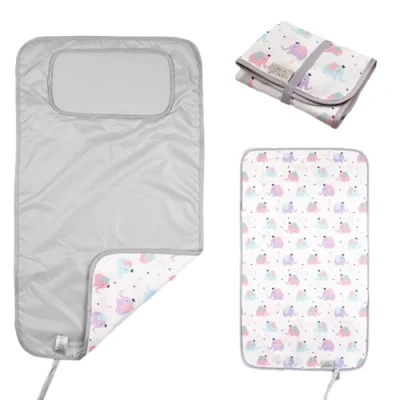 Immagine di Hamur Home Fasciatoio Portatile Pieghevole Impermeabile 40 X 70 Cm Riutilizzabile Lavabile In Lavatrice Neonato Esterno Casa Viaggio Regalo Battesimo Bimbo (Elephant)
