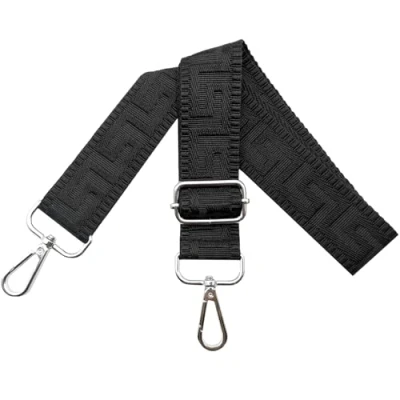 Immagine di Tracolla Regolabile per Borsa Donna Colorate Cinghia a Spalla di Ricambio Larga 3.8cm con Argento Moschettoni, Borsette, Crossbody, Nero puro
