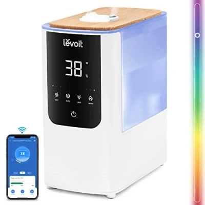 Immagine di LEVOIT OasisMist Smart Umidificatore Ambiente, Amazon Exclusive, Top Fill, 4.5L/45H di Durata a 40 ㎡, Nebbia Calda e Fredda, con APP&amp;Alexa, Luce Personalizzata Aromaterapia, &lt; 26dB silenzioso