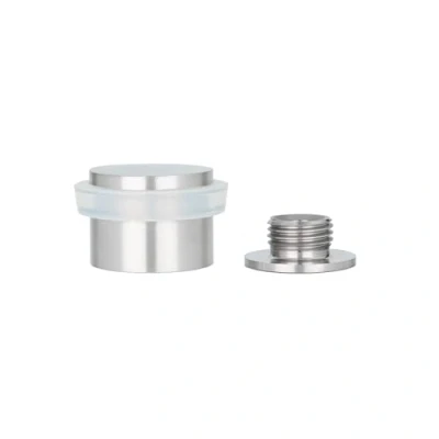 Immagine di EVI Herrajes Fermaporta adesivo o con vite 28 x 21 mm gomma bianca acciaio inossidabile Include base filettata adesiva + tassello di fissaggio Mod. I 199 BDUAL