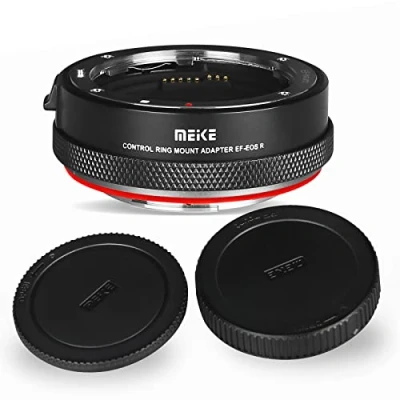 Immagine di Meike MK EFTR B Adattatore per obiettivo Canon EF/EF S su fotocamere con attacco RF e anello di controllo obiettivi EOS R RP R5 R6 R7 R10 C70