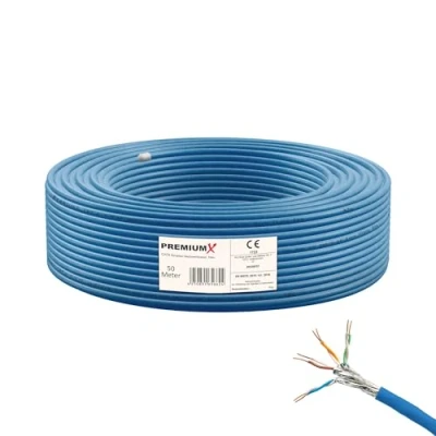 Immagine di PremiumX Cavo di rete CAT 8 Simplex Ethernet S/FTP PiMF PoE Cca Cat8 installazione