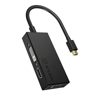 Immagine di ICY BOX Monitor Adattatore [1x Spina Mini DisplayPort 1x DVI, Presa VGA, HDMI] IB AC1032, DisplayPort™ zu DVI/HDMI/VGA Adapter