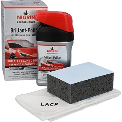 Immagine di NIGRIN Performance Brillant Lucidante Turbo, particolarmente delicato sui materiali, rimuove i graffi leggeri, 300 ml, 1 pezzo (1 pezzo)