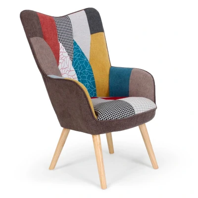 Immagine di Poltrona scandinava Klarys in Tessuto Patchwork Menzzo