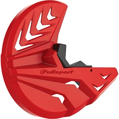 Immagine di POLISPORT 8151400007 Protezione disco e forcella inferiore in polipropilene resistente agli urti all&#039;abrasione compatibile con le moto HONDA a colori Rosso
