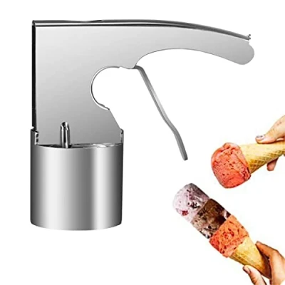 Immagine di Ice Cream Scooper, Cylindrical Scoop with Trigger Release, Stainless Steel Old Time for Sandwiches Mashed Potato Cookie