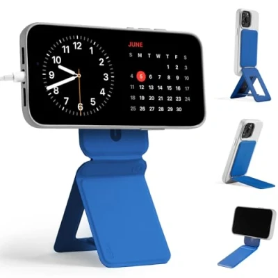 Immagine di MOFT Treppiede Smartphone per iPhone Serie 15/14/13/12, Universale Invisibile Mini Supporto Telefono con 3 Modalità Self Vlogging, Sfogliare, Macrofotografia, Videochiamata, Zaffiro