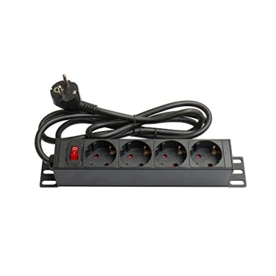 Immagine di Good Connections Power Strip 19 (1HE) CEE 7/4 plug to IEC socket Black