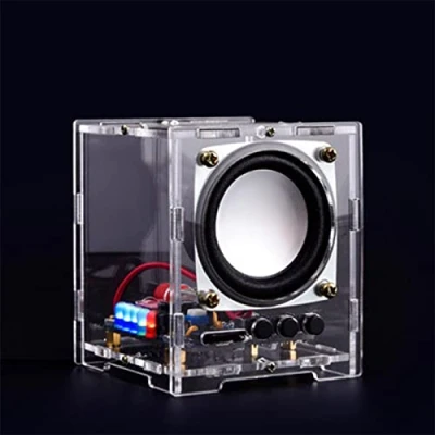 Immagine di PZMYJB Set di altoparlanti Bluetooth fai da te 3 W Mini HT6872 amplificatore audio musica stereo kit con guscio in acrilico lampeggiante LED pratico elettronici per