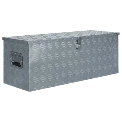 Immagine di vidaXL Cassetta in Alluminio 110,5x38,5x40cm Argento Organizer Porta Utensili