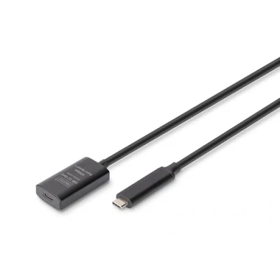 Immagine di DIGITUS Cavo di prolunga USB attivo da C femmina a maschio 5 m 3.2 Gen2 10 Gbit/s Plug &amp; Play con amplificatore segnale Nero