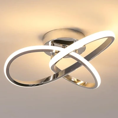 Immagine di Comely Plafoniera LED Soffitto, Lampadario da Soffitto Moderna 30W 3375LM, Lampada Argento Creativo Forma di Fiore per Camera letto Soggiorno Cucina, Bianco Caldo 3000K Dia 30cm