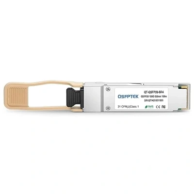 Immagine di QSFPTEK 100G QSFP28 Transceiver Module MTP/MPO Multimode 100GBASE SR4 for Cisco QSFP S (850nm, 100m, with DDM)