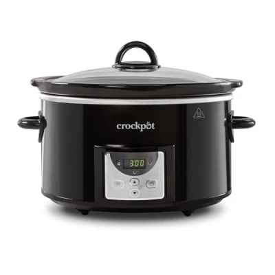 Immagine di Crockpot CSC113X] Cuocere digitale, 3,5 l (da 3 a 4 persone), timer programmabile, spina europea con 2 perni, colore: Nero