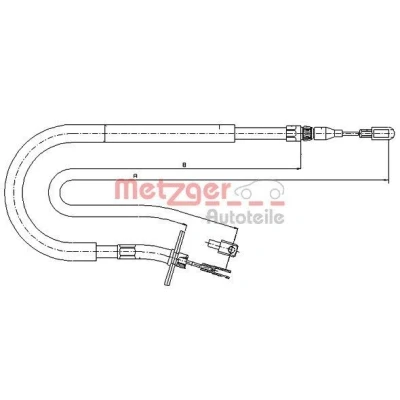 Immagine di METZGER 10.9875 Cavo Freno posteriore Sx 1525/1350 a disco COFLE MERCEDES BENZ: Sprinter 3 T Van