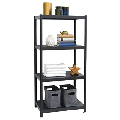 Immagine di shelfr Scaffale Metallo Nero Design Stile Industriale 61x41x130 Libreria Moderna a 4 Livelli Verticale Colonna Mobile Studio Arredamento Mobili Ufficio Moderni Divisorio Ambienti