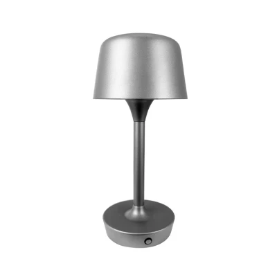 Immagine di Dyberg Larsen Lampada LED da tavolo Flow, argento, altezza 25 cm