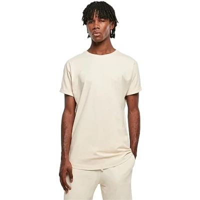 Immagine di Urban Classics LONG Shaped Turnup Tshirt basic, Uomo, Taglia: Small, Whitesand